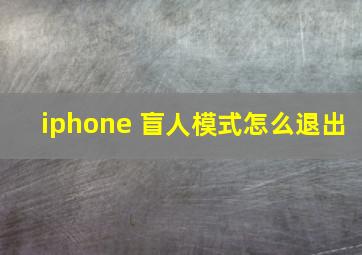 iphone 盲人模式怎么退出